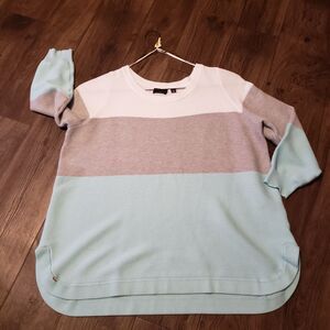 Cryus Pullover Sweater  Women's Gray/Blue/White  Sz 1X